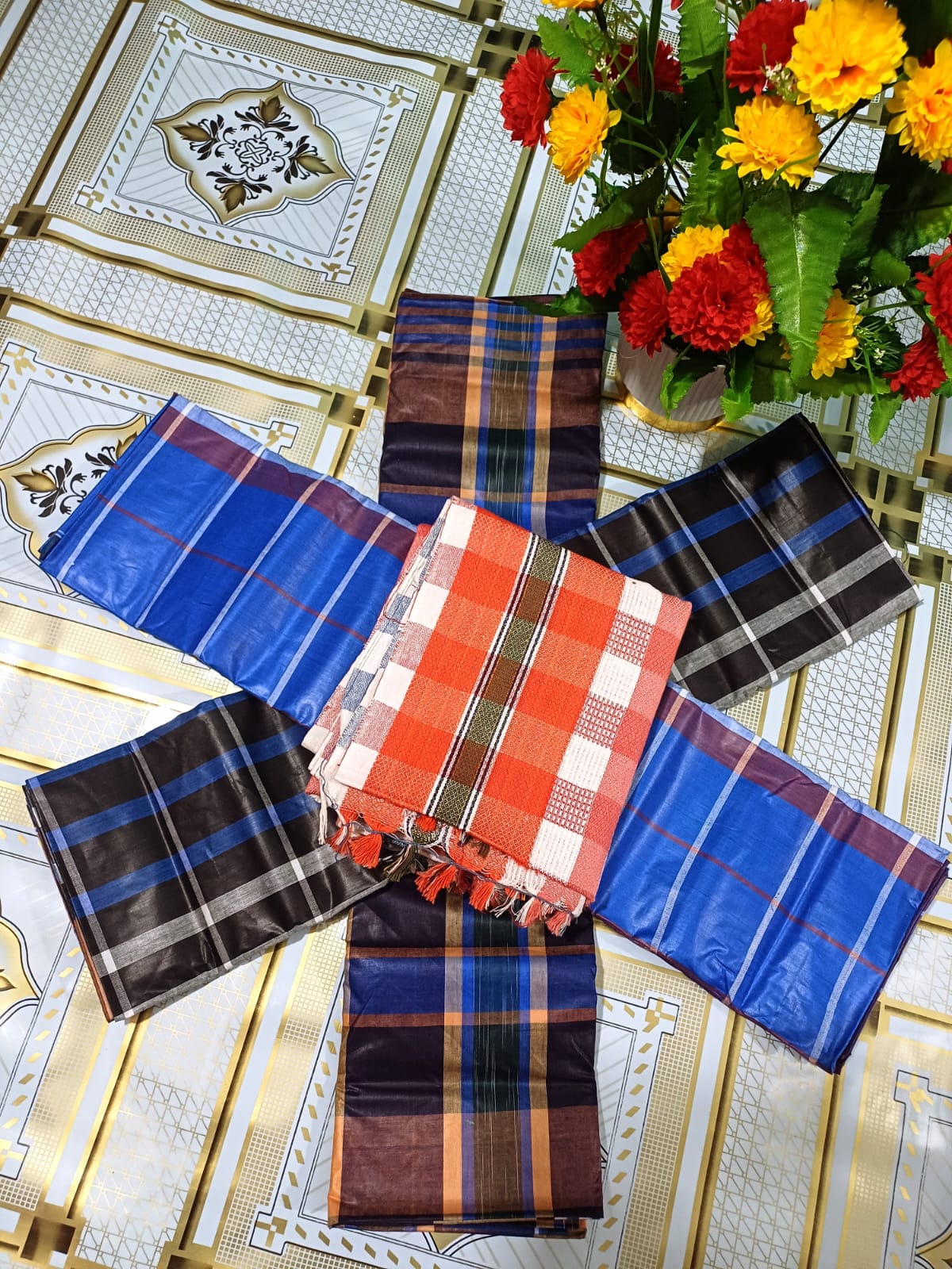 ৩ পিস ৫.৫ হাত চিকন সুতার লুঙ্গি